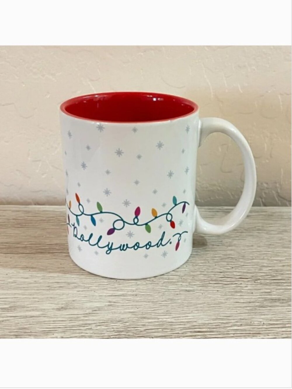 New Dollywood Mug Cup White Christmas Lights Snowflakes Ceramic Dolly Parton